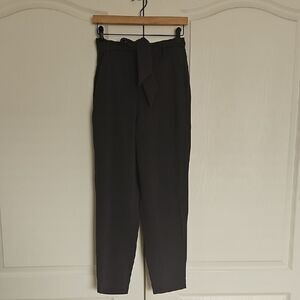 Black High-Waisted Trousers with Belt